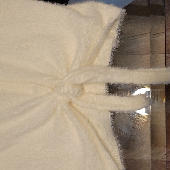 Women's small super soft ivory button down sweater - Picture 7 of 9